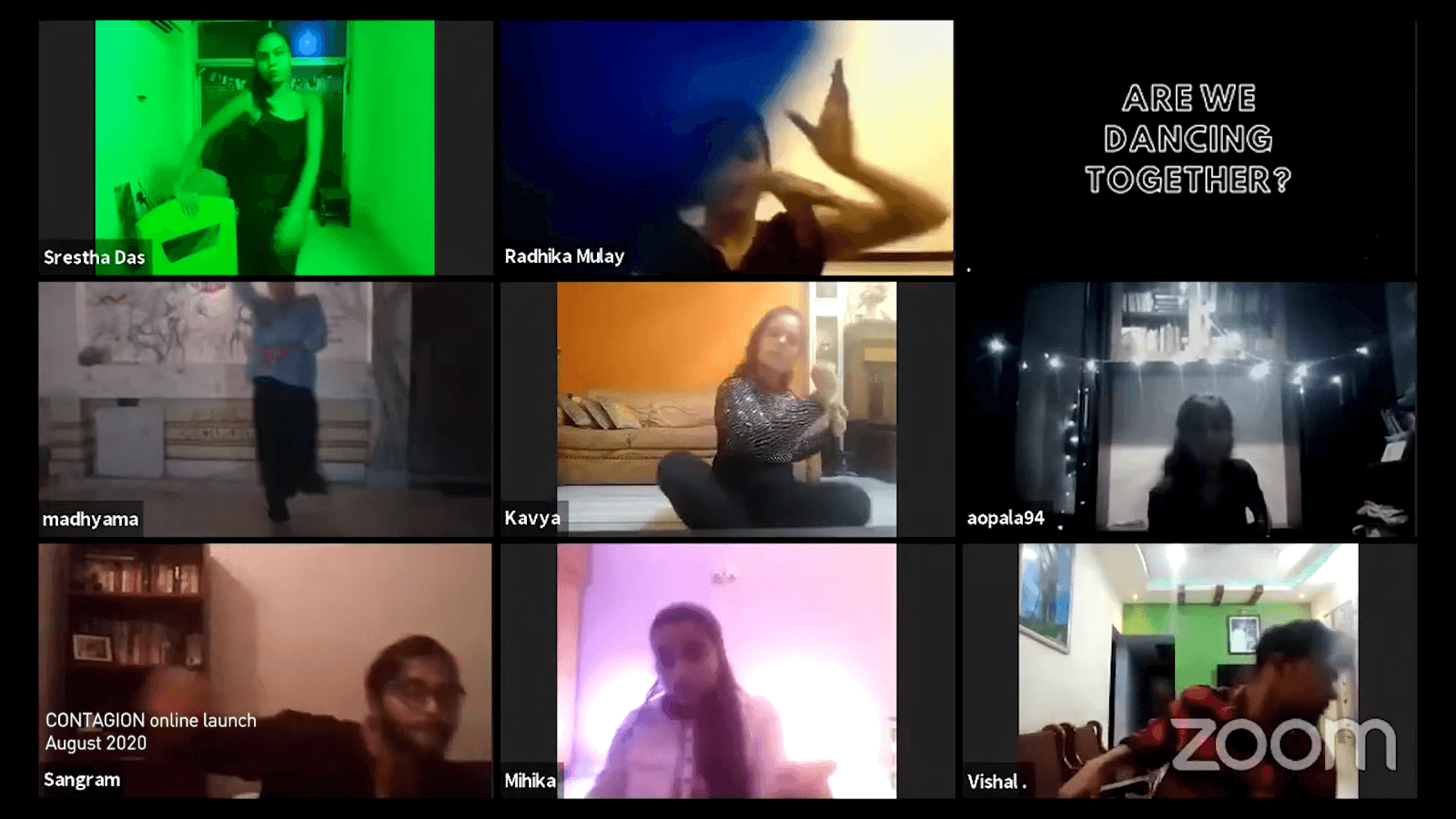 Screenshots from People, Performance, Presence and Perspectives, February, 2021